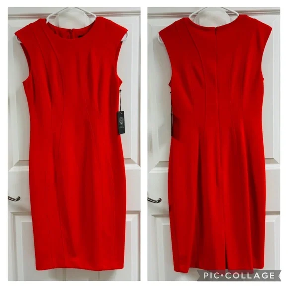 NEW Vince Camuto Poppy Colored Dress - Picture 1 of 10